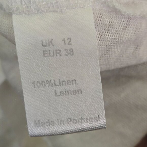 Wrap London White 100% Linen So Neck Sleeveless Lightweight Top Size L - Picture 4 of 4
